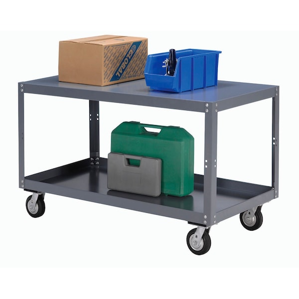 Global Industrial Mobile Steel Work Table, 36 x 24 x 30in, 2 Shelves 579220 - main